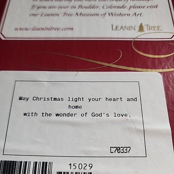 Lean'in Tree Christmas Cards poinsettia 10 With Envelopes boxed - Picture 5 of 5